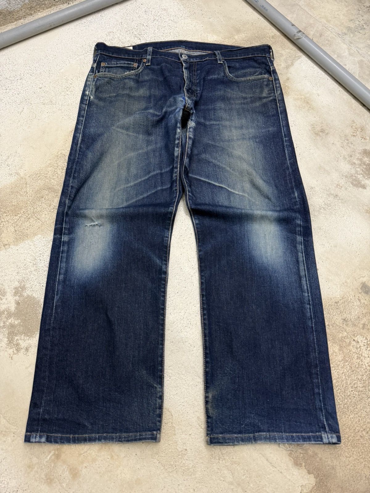 Levi's Levis 569 Big E Distressed Repaired Stretch Denim Pants Size US 35 - 1 Thumbnail