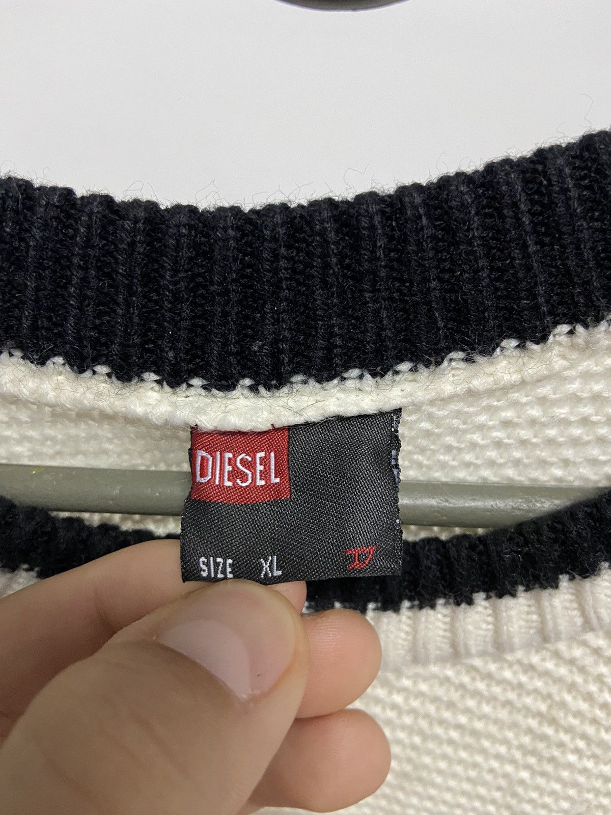 Diesel × Vintage Diesel sweater Knitted vintage 90s big logo d logo Size US XL / EU 56 / 4 - 3 Thumbnail