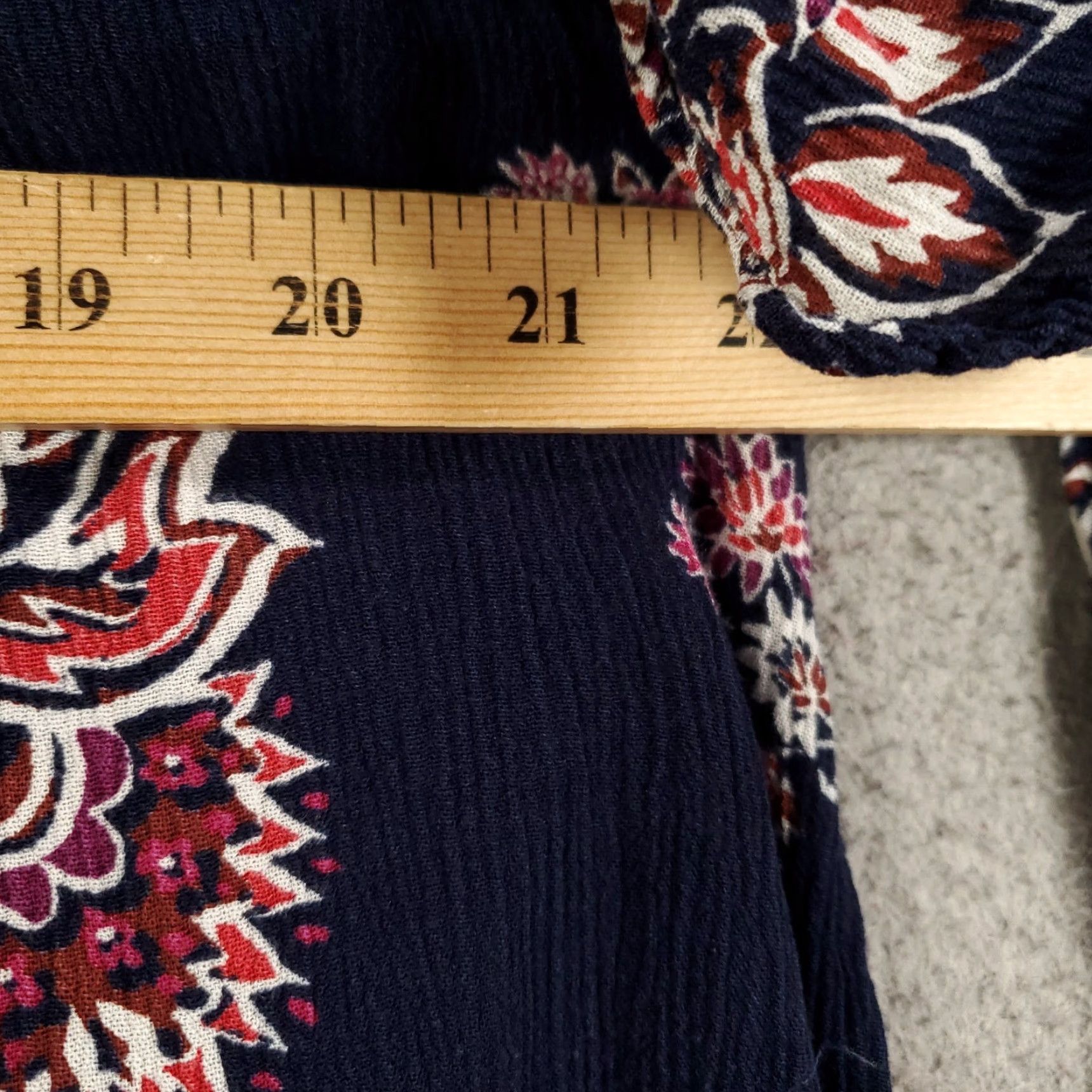 Old Navy VINTAGE Old Navy Womens Dress Blue Floral Lined Short Shift Cotton Blend Purple? Wait. Size L / US 10 / IT 46 - 4 Thumbnail