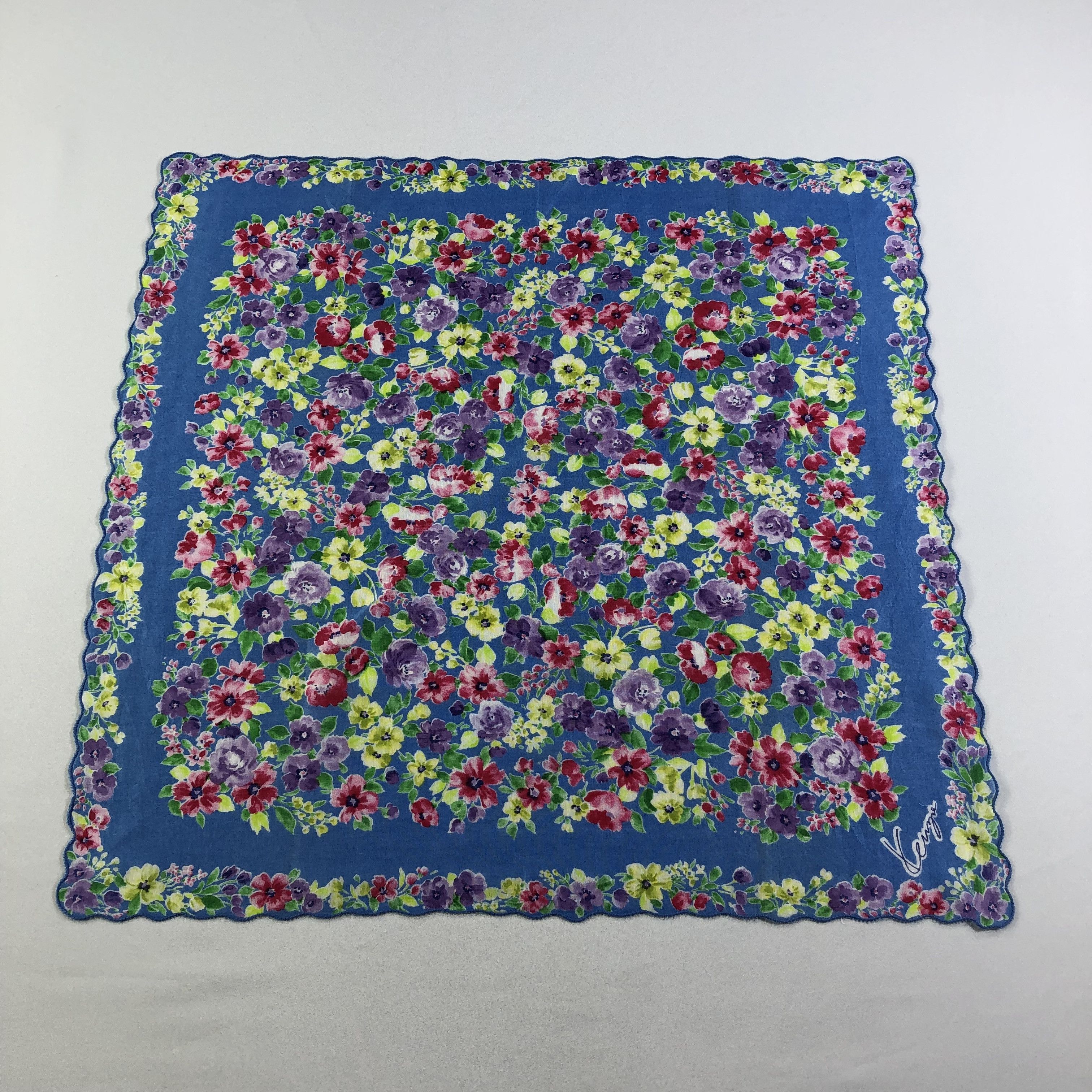 Japanese Brand × Kenzo × Vintage Kenzo Floral Handkerchief Neckerchief Bandana H2182 Size ONE SIZE - 1 Thumbnail