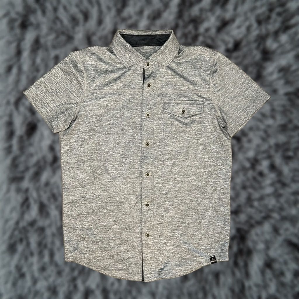 Prana Prana Stroud Breathe Performance Short Sleeve Button Down - Small Mens Shirt Gray Size US 29 - 1 Thumbnail