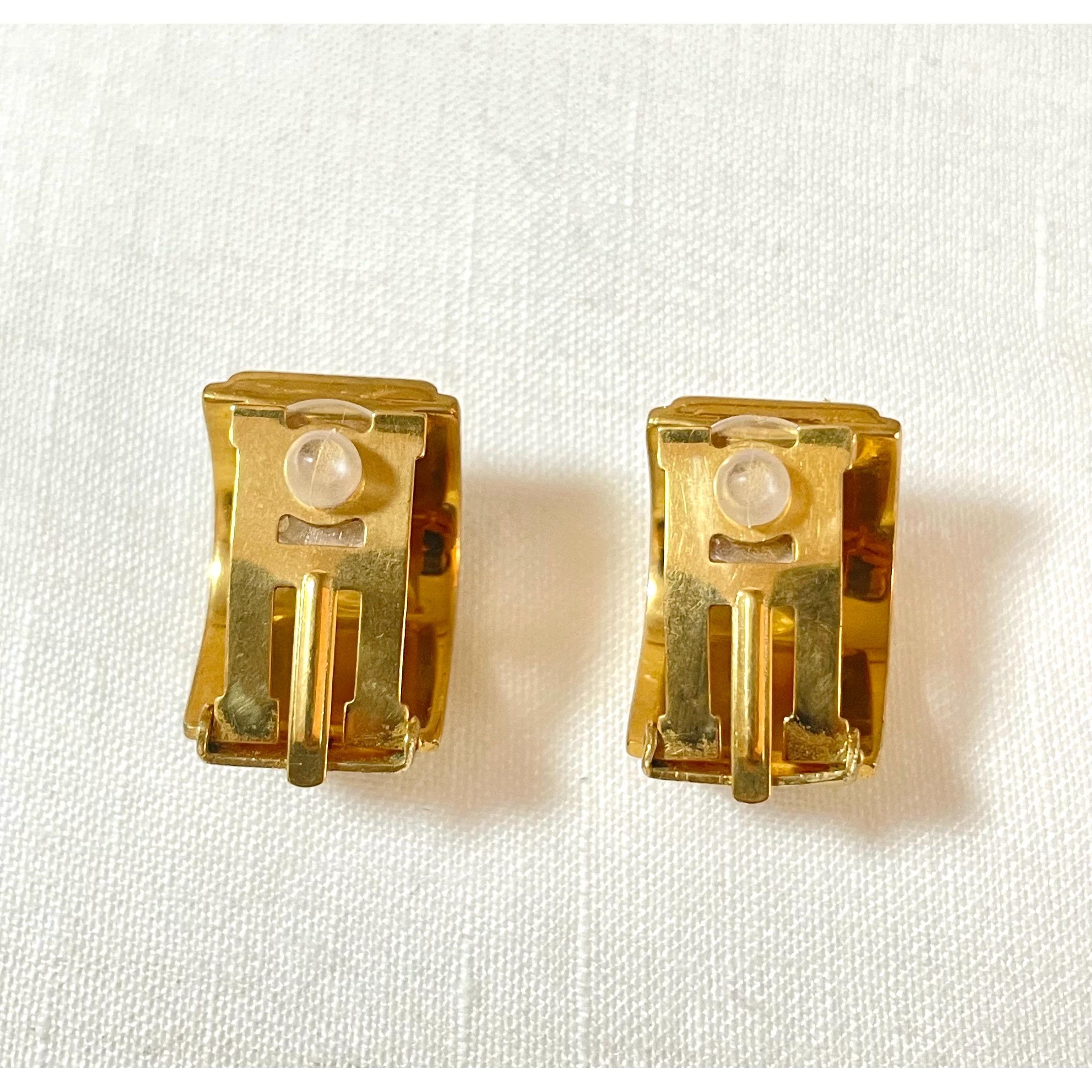 Hermes Vintage Hermes cloisonne enamel earrings with blue lion Size ONE SIZE - 8 Thumbnail