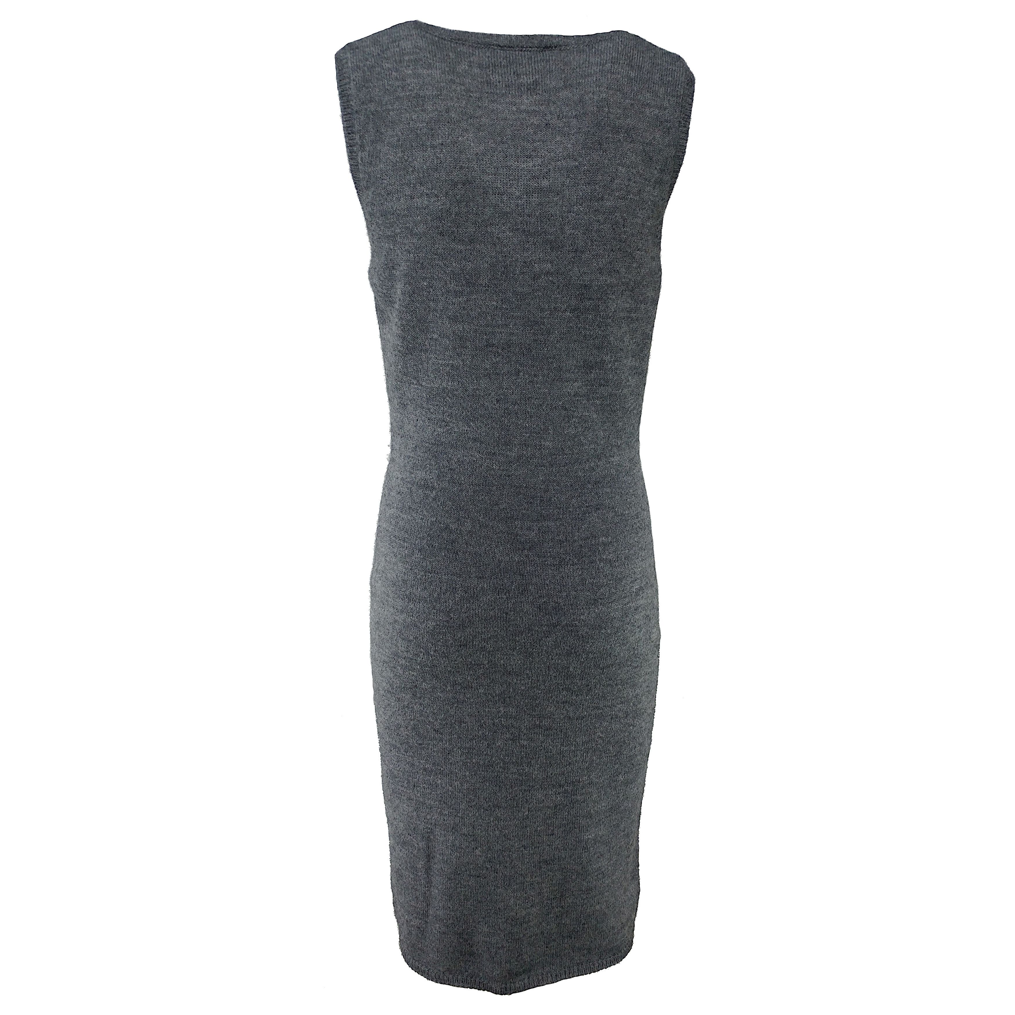 Dolce & Gabbana Alpaca Wool Knit Bodycon Sleeveless Dress Size M / US 6-8 / IT 42-44 - 4 Thumbnail