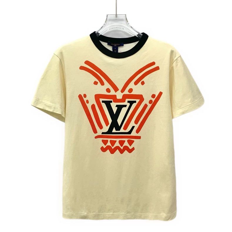 Louis Vuitton Louis Vuitton Yellow logo printed cotton crew neck short-s Size S / US 4 / IT 40 - 1 Thumbnail