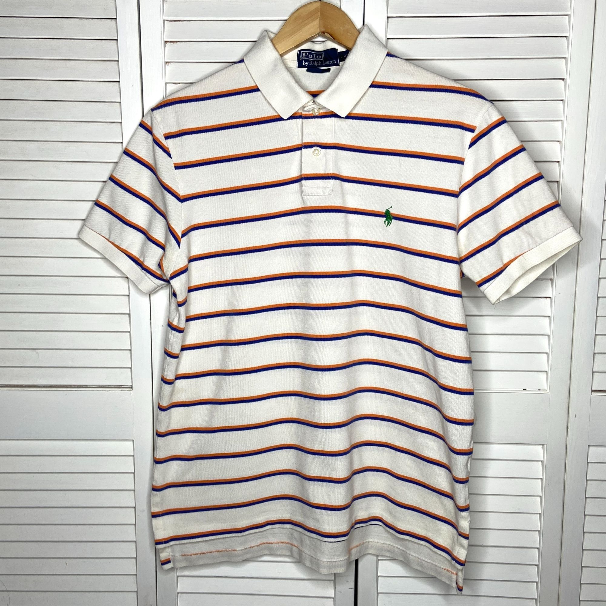 Polo Ralph Lauren Custom Fit Cotton Pony Rider Logo Striped Shirt Size US L / EU 52-54 / 3 - 1 Thumbnail