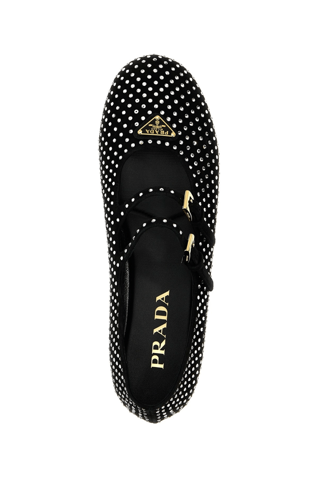 Prada PRADA Double Strap Black Leather Ballerina Flats New Size US 10 / IT 40 - 4 Thumbnail