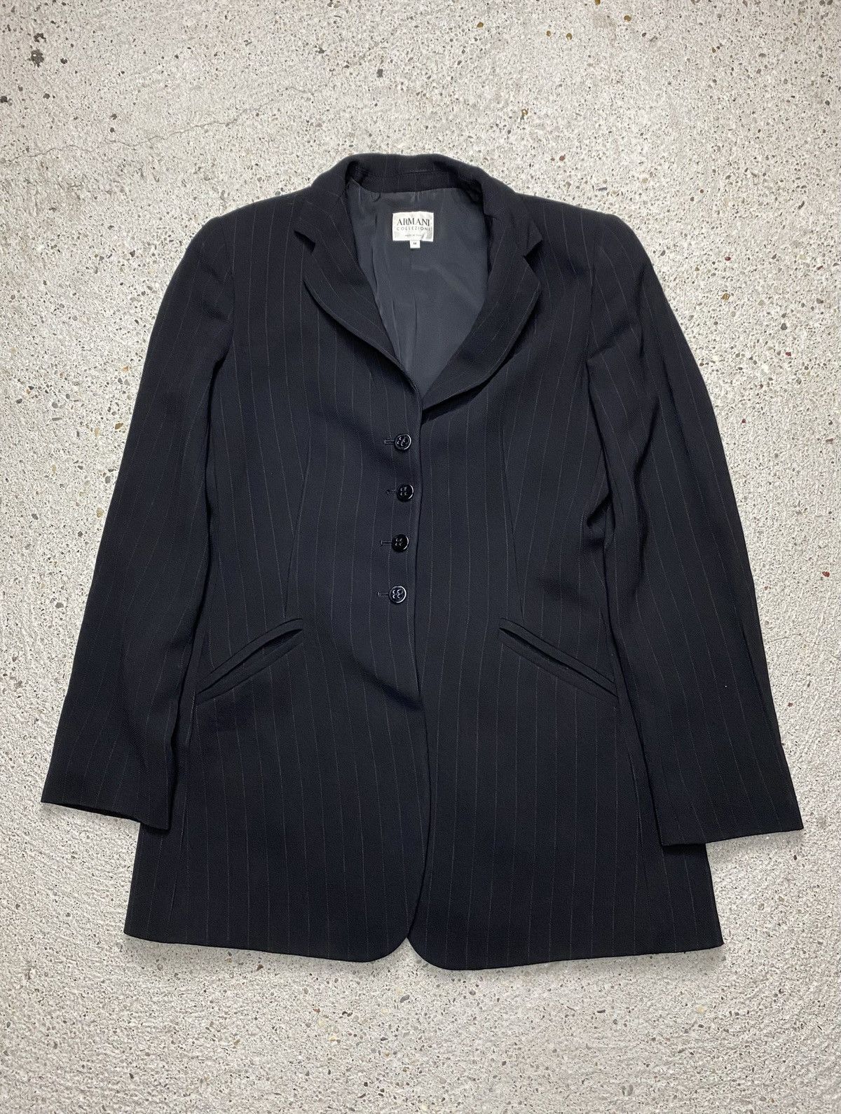 Armani Collezioni Armani collezioni vintage striped suit black wool old money Size 30" / US 8 / IT 44 - 2 Thumbnail