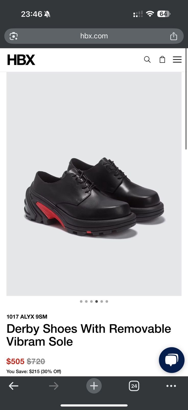 1017 ALYX 9SM SIZE44 DERBY SHOES 厚底 革靴 1017 ALYX 9SM - Derby Shoes With Removable Vibram Sole | HBX