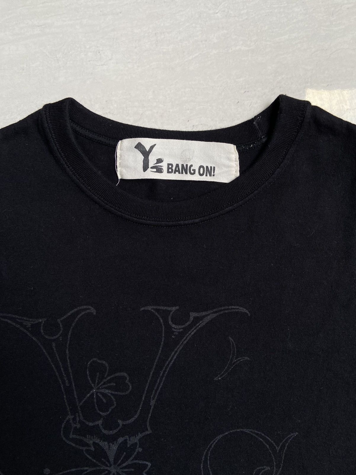 Yohji Yamamoto Y’S BANG ON! Black Logo T-Shirt Size US M / EU 48-50 / 2 - 6 Thumbnail