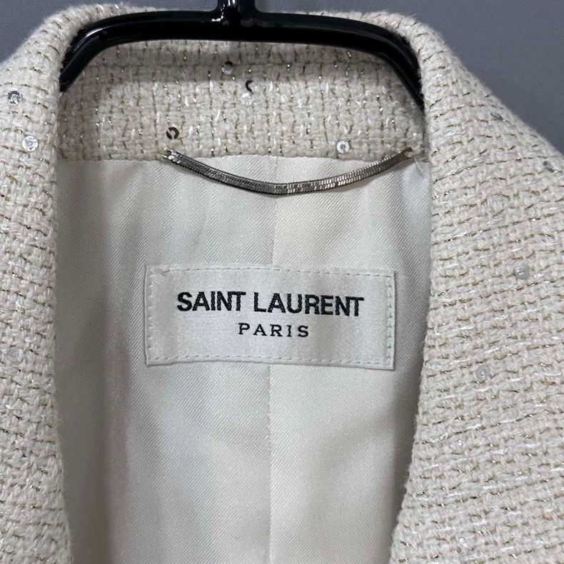 Saint Laurent Paris Saint Laurent Paris Sequined tweed double-breasted blazer 2 Size 42R - 4 Thumbnail