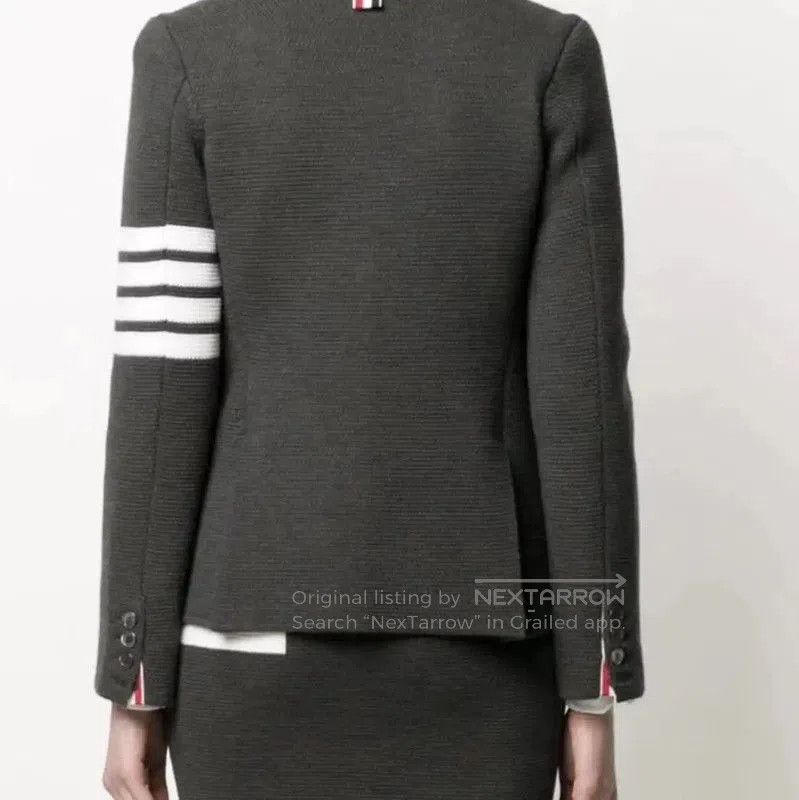 Thom Browne Thom Browne Gray Wool Cropped Cardigan . Size L / US 10 / IT 46 - 5 Thumbnail