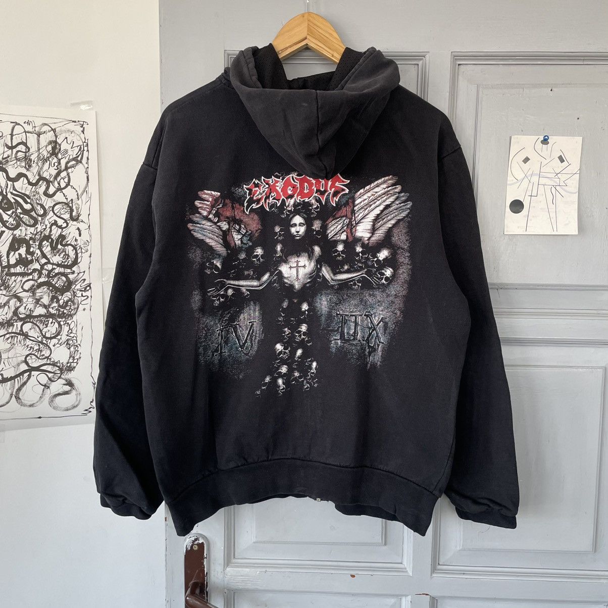 Band Tees × Vintage Vintage 00’s Exodus Rock Hoodie Y2k size M Size US M / EU 48-50 / 2 - 1 Thumbnail