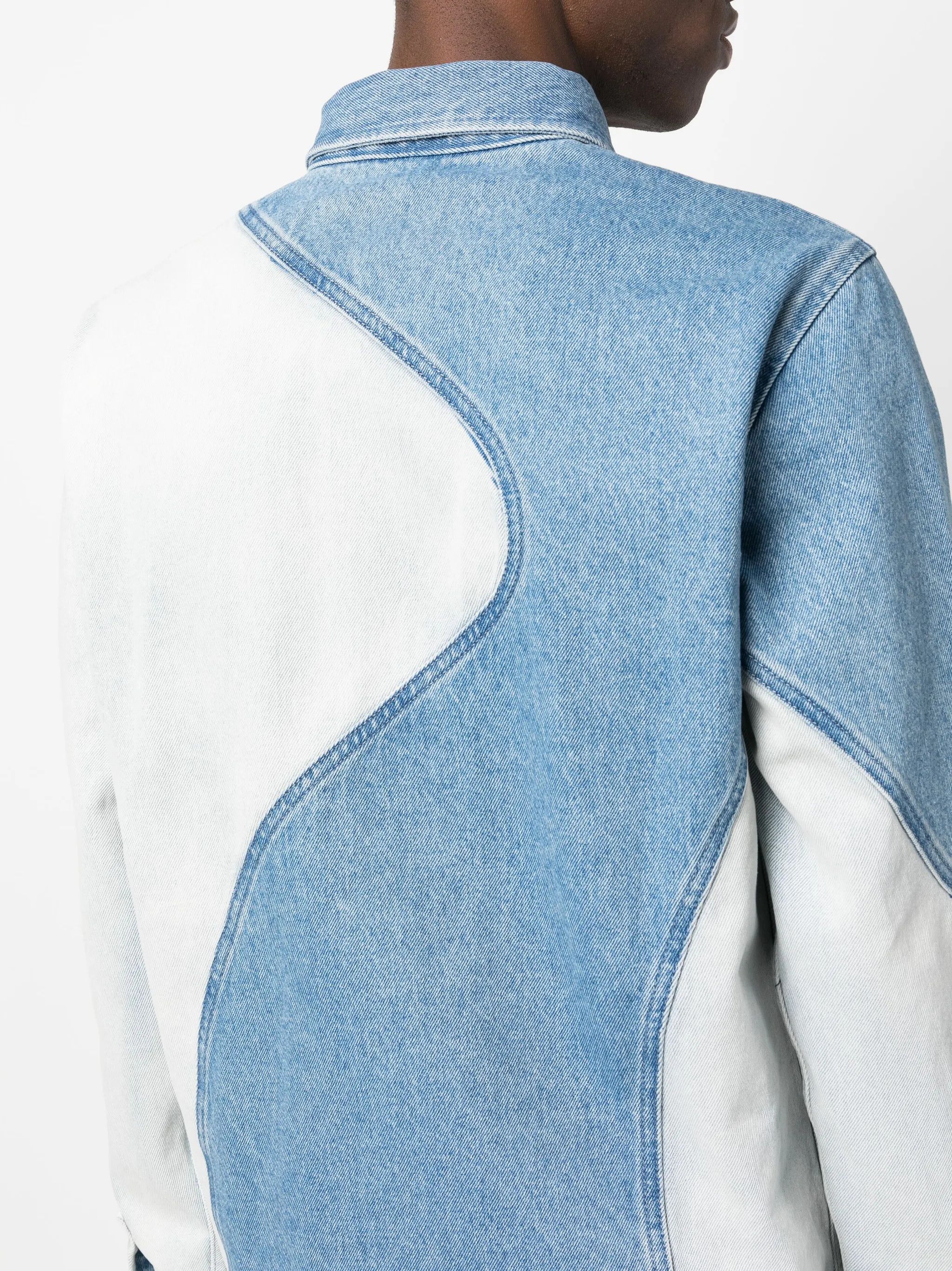 Off-White o1gr1nt0125 Organic Block Denim West Shirt in Medium Blue Size US S / EU 44-46 / 1 - 5 Thumbnail