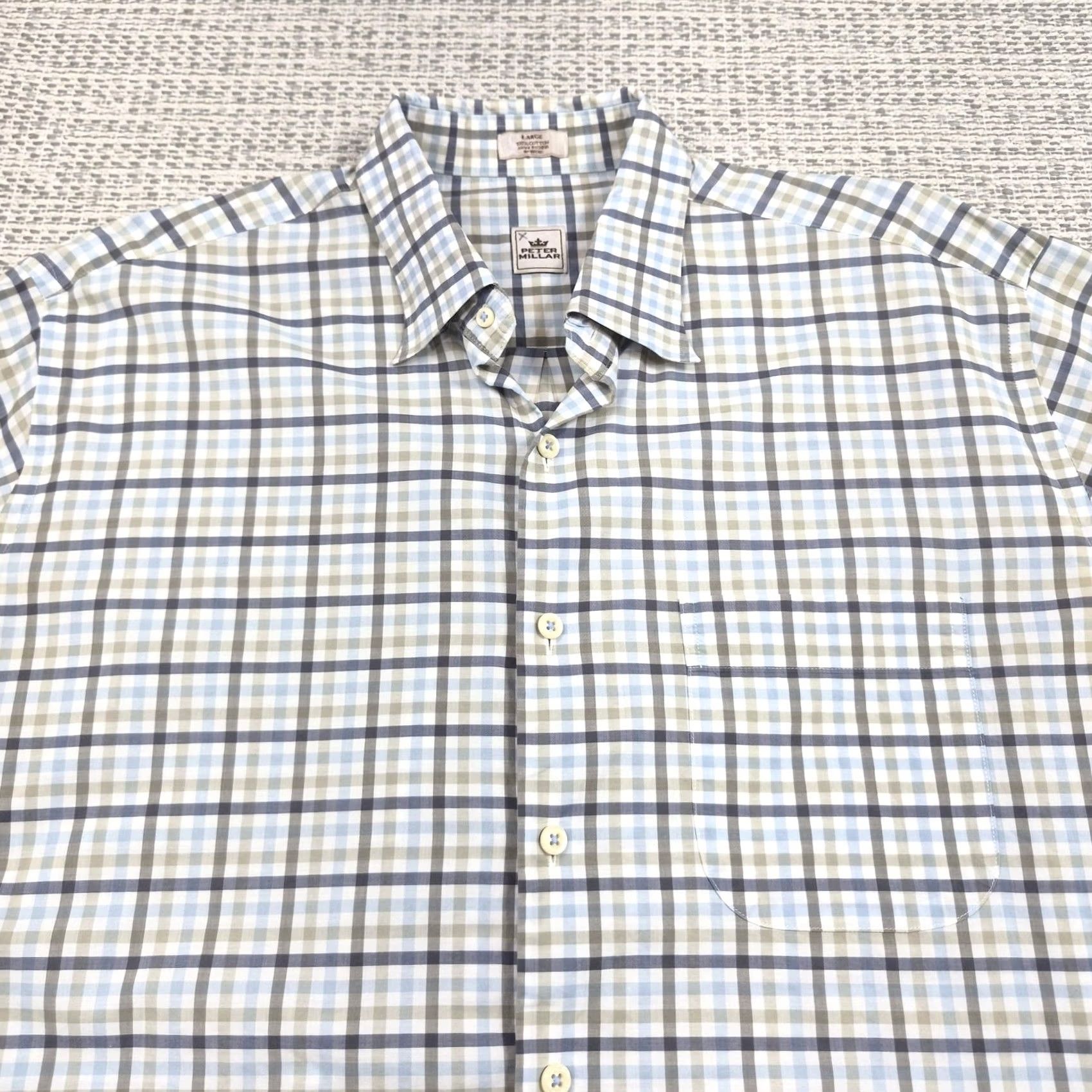 Peter Millar Peter Millar Button Up Shirt Mens Large Plaid Long Sleeve Cotton Casual Shirt Size US L / EU 52-54 / 3 - 4 Thumbnail