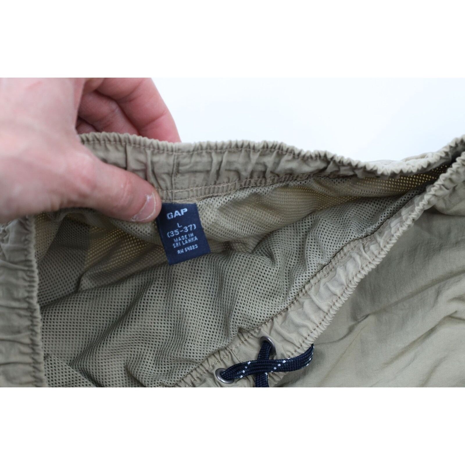 Gap × Vintage Vintage Gap Faded Spell Out Striped Lined Above Knee Shorts Size US 34 / EU 50 - 6 Thumbnail