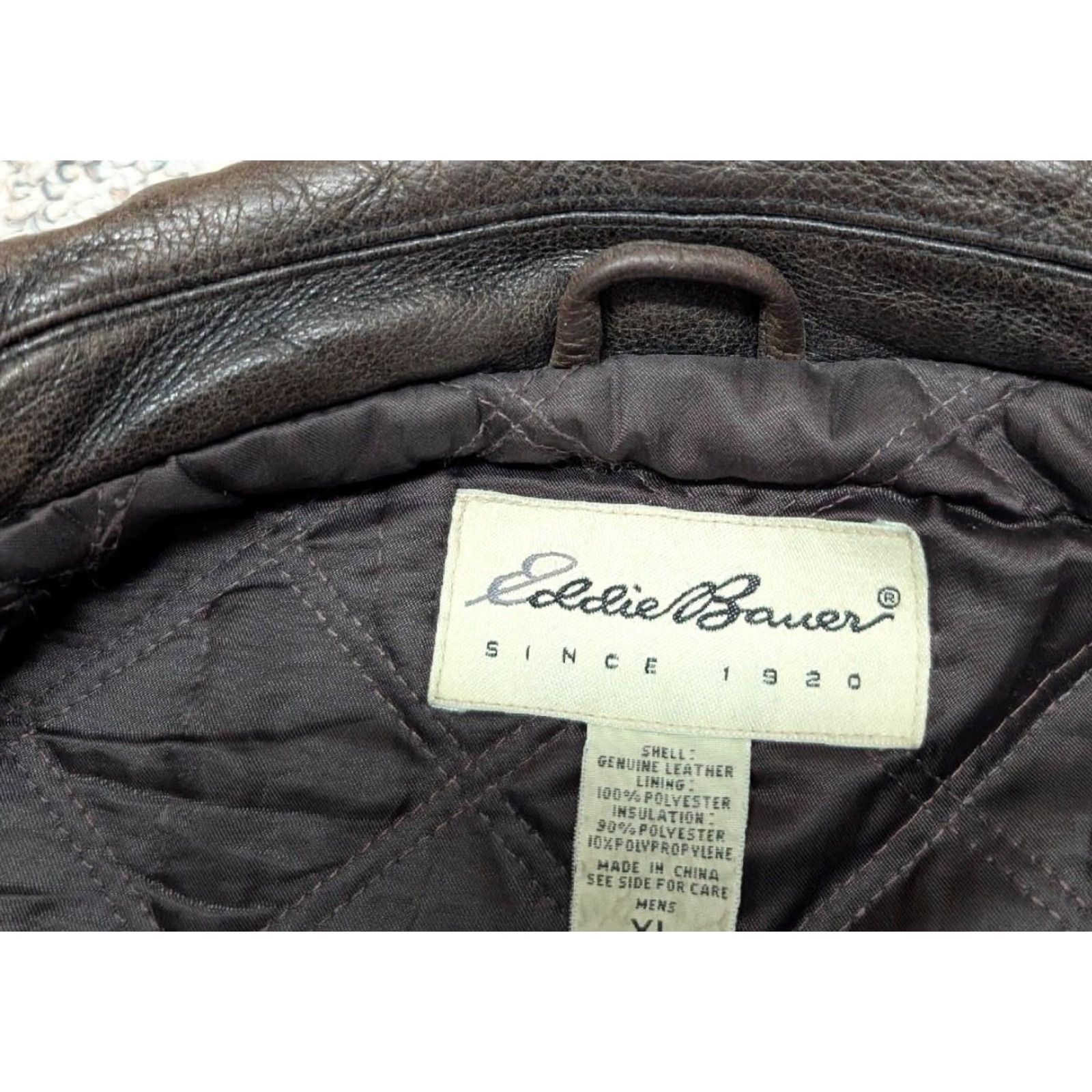 Eddie Bauer VINTAGE Eddie Bauer Leather BOMBER Jacket XL Brown, Loose Patina, Cowhide Leather, Mens, Zip, 46-48 Chest, 28" Length, 26" Pit, 22" Shoulder, 26" Arm Size US XL / EU 56 / 4 - 5 Thumbnail