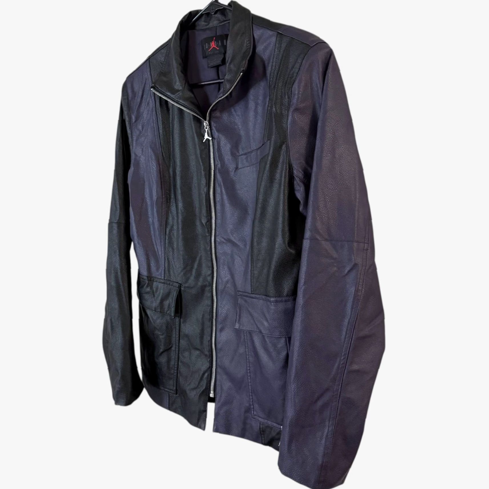 Jordan Brand Nike Air Jordan Jacket Women's Medium Purple & Black Capsule 2.0 Faux Leather Size M / US 6-8 / IT 42-44 - 2 Thumbnail