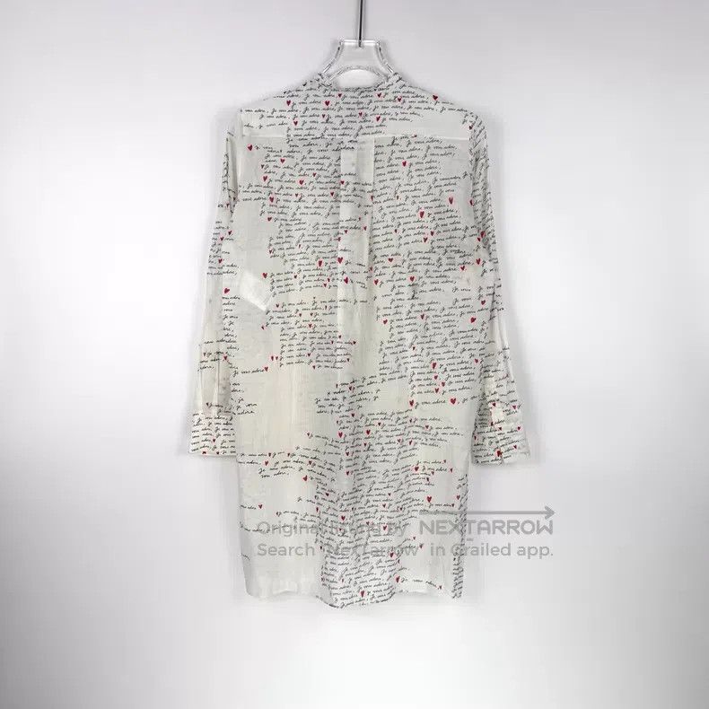 Dior Dior White love letter full-printed bee embroidery long sh Size XXS / US 00 / IT 34 - 4 Thumbnail