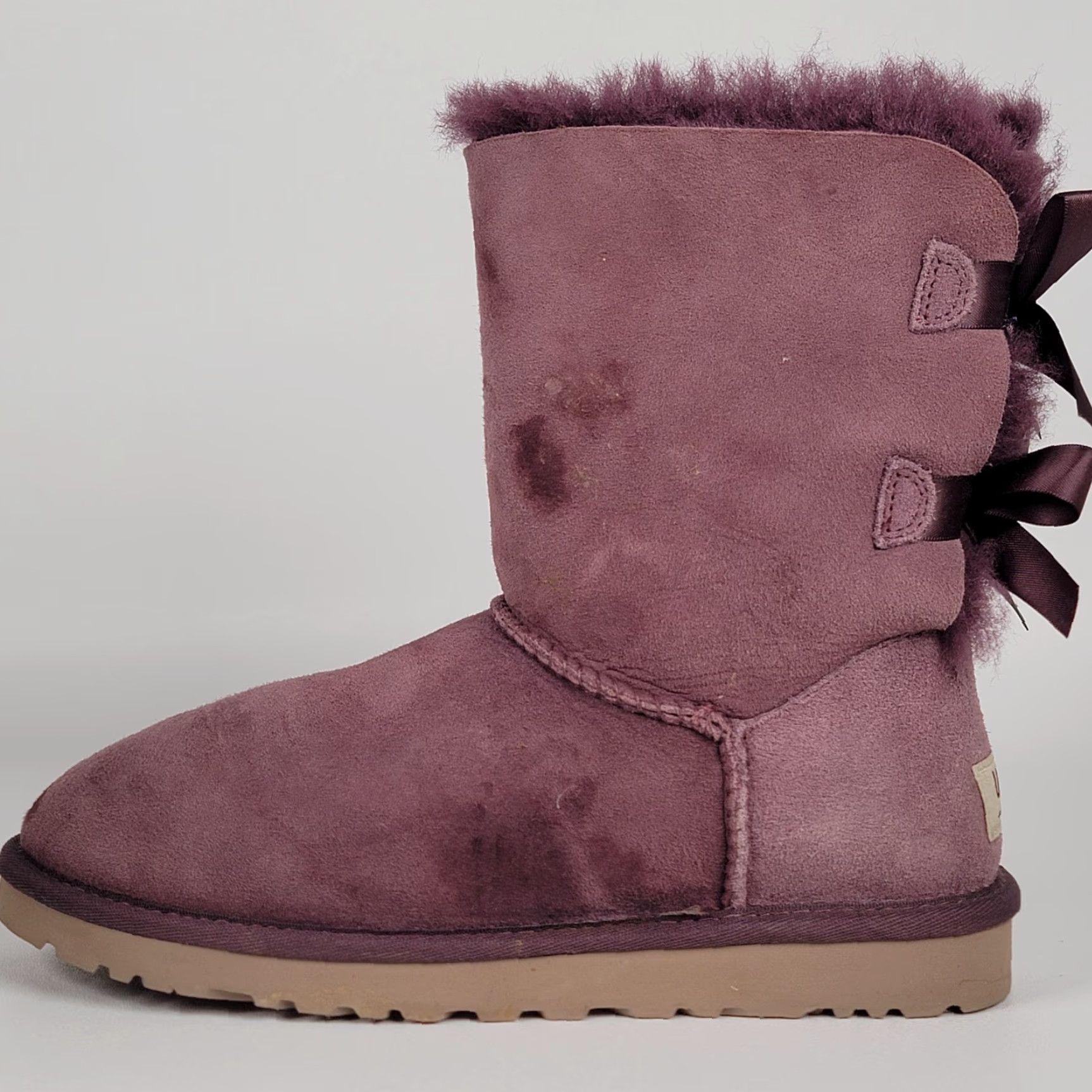 Ugg UGG Bailey Bow II Port Suede Fur Purple Boots Women’s Size 6 Bow Size US 5 / IT 35 - 6 Thumbnail