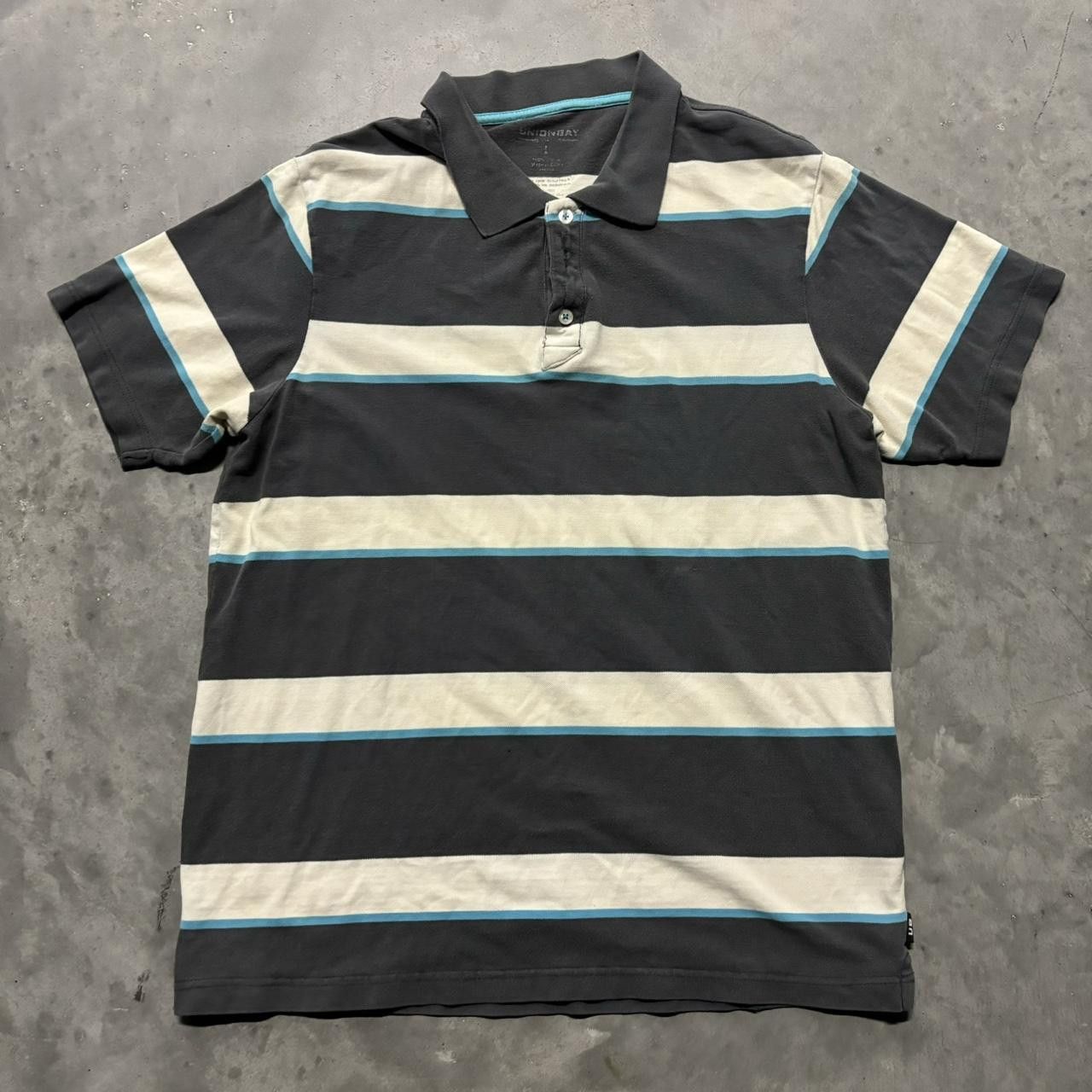 Japanese Brand × Vintage Crazy Vintage Y2K/2000s Grunge Striped Skater Essential Polo Shirt! Size US L / EU 52-54 / 3 - 1 Thumbnail