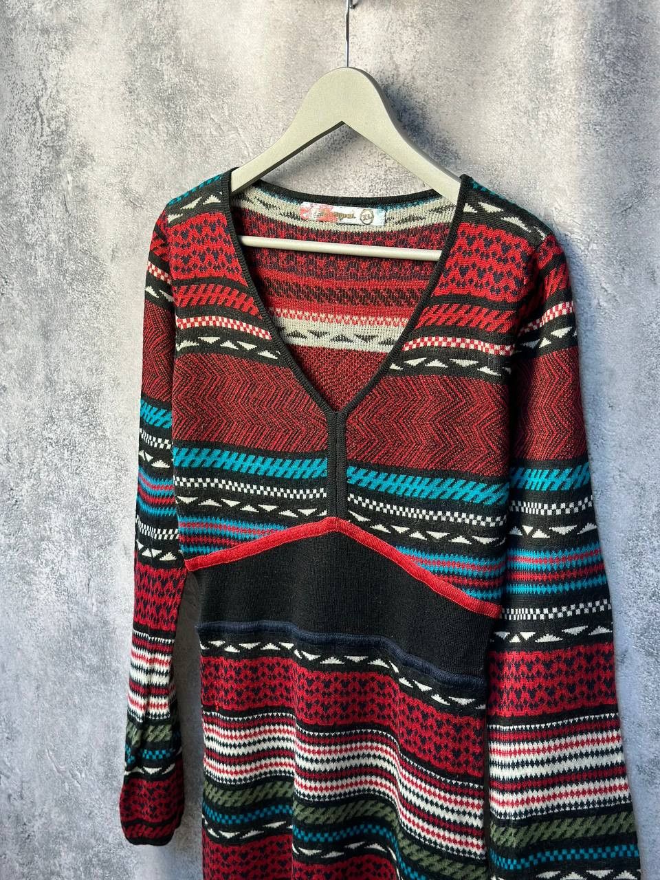 Desigual Desigual Midi Dress Wool Avant-Garde Geometric Stretched Size XL / US 12-14 / IT 48-50 - 2 Thumbnail