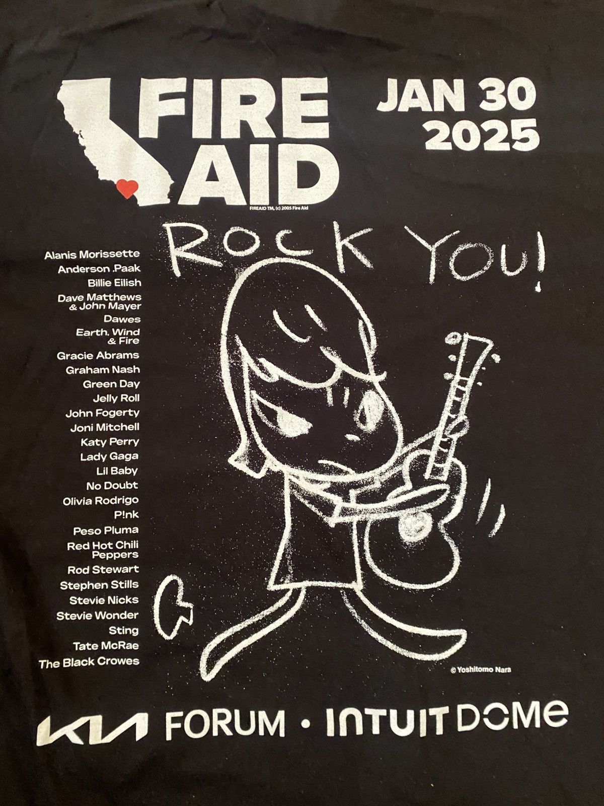 Other Yoshitomo Nara LA Fire Aid Tee Shirt Size US L / EU 52-54 / 3 - 5 Thumbnail