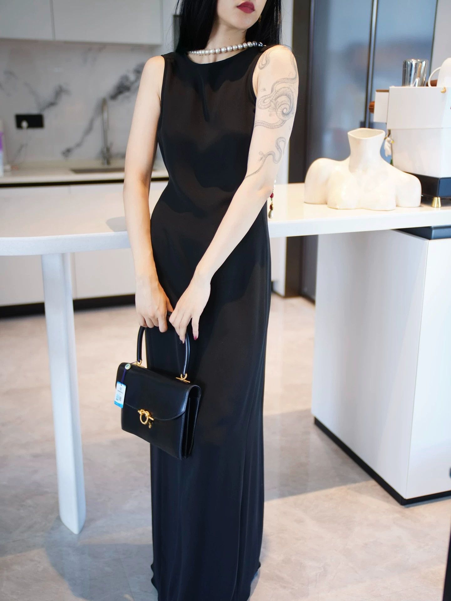 Armani Armani Vintage Black Deep V Open Back Tailored Gown Women's Size S / US 4 / IT 40 - 4 Thumbnail