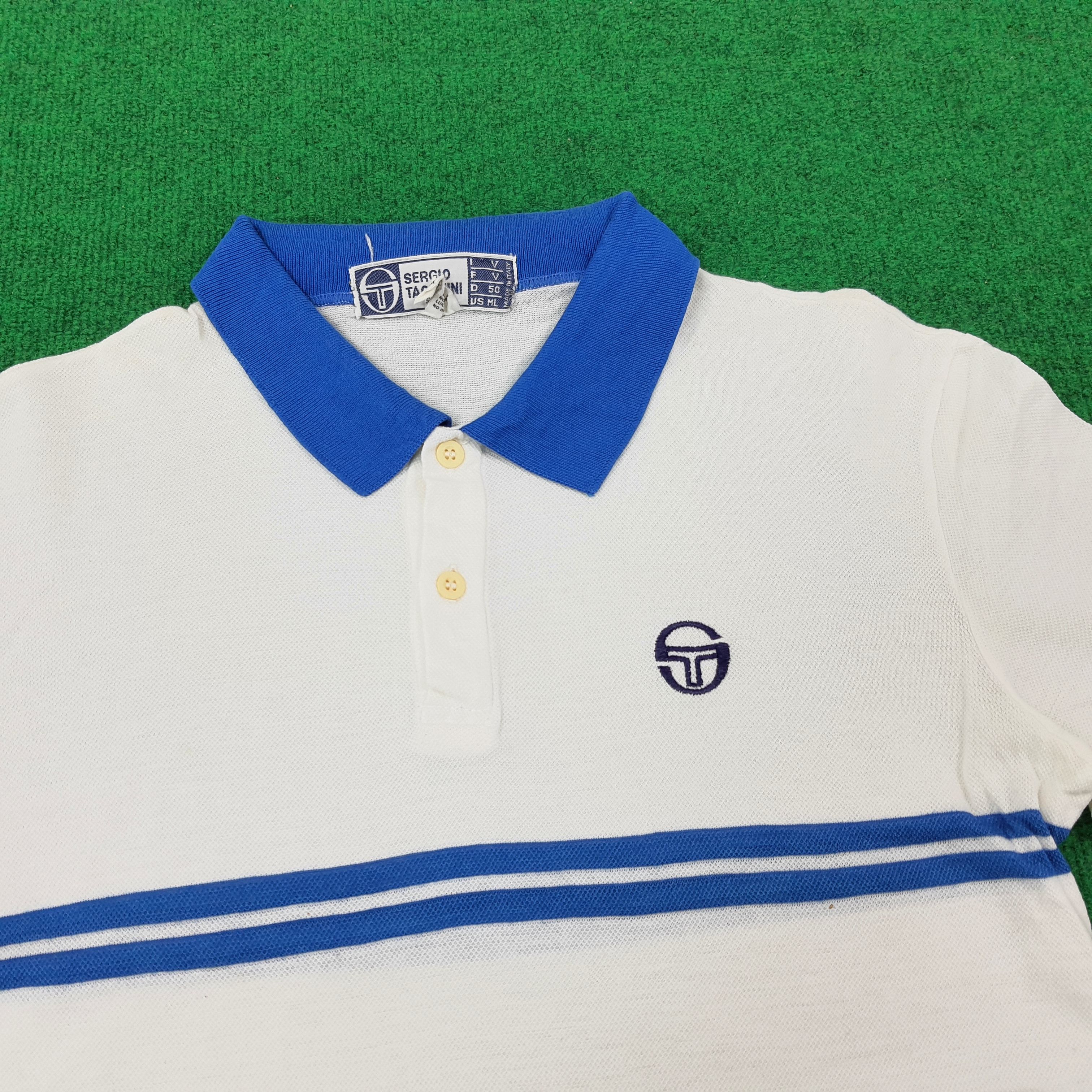 Sergio Tacchini × Vintage Vintage Sergio Tacchini Designer Polo Shirt Size US M / EU 48-50 / 2 - 2 Thumbnail