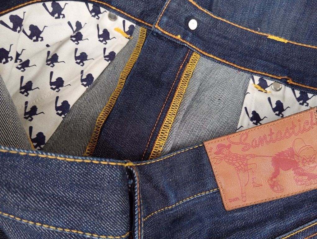 Japanese Brand Tokyo Tribe 💥 Santastic SARU Denim Jeans 😎 Manga Japan Size US 34 / EU 50 - 10 Thumbnail