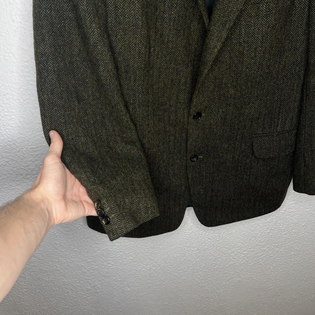 Burberry × Designer × Vintage Vintage Burberry Mens Wool Jacket Blazer Herringbone 90s Y2K Size US L / EU 52-54 / 3 - 6 Thumbnail