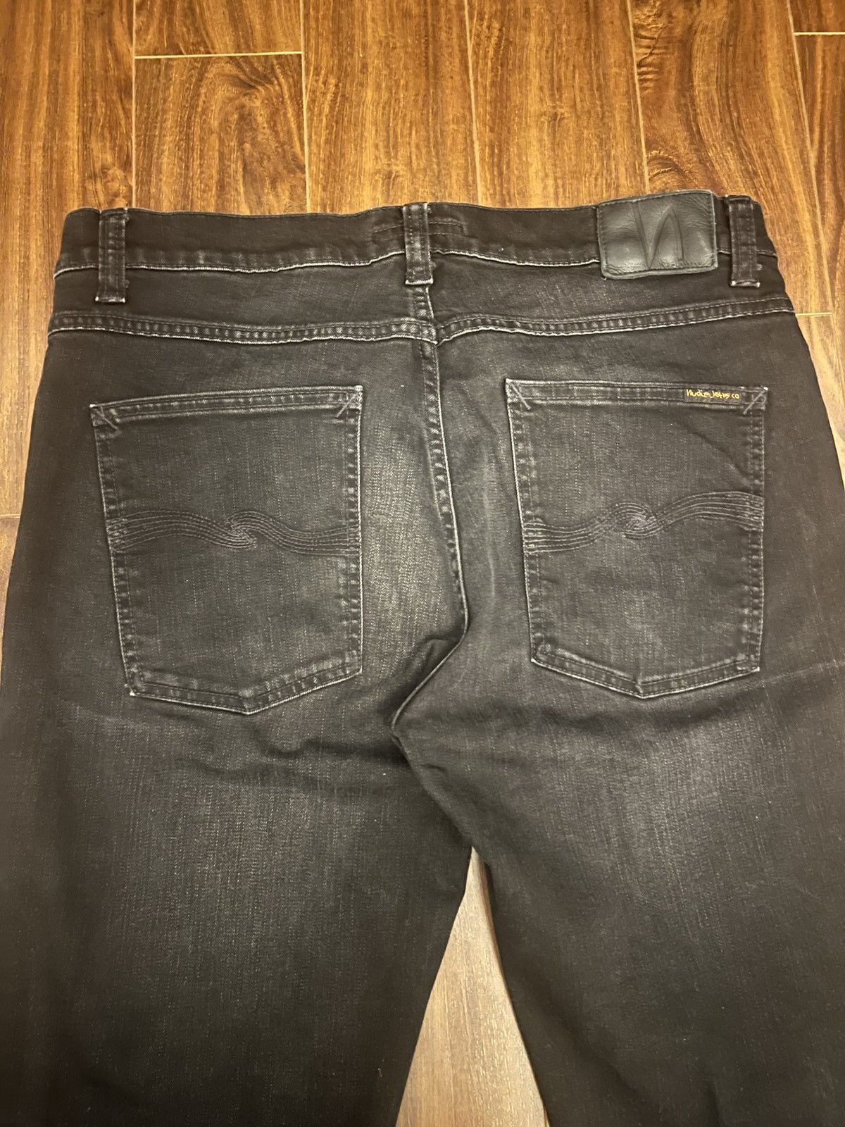 Nudie Jeans 1006533 Nudie Lean Dean Black Star Jeans Size US 34 / EU 50 - 4 Thumbnail