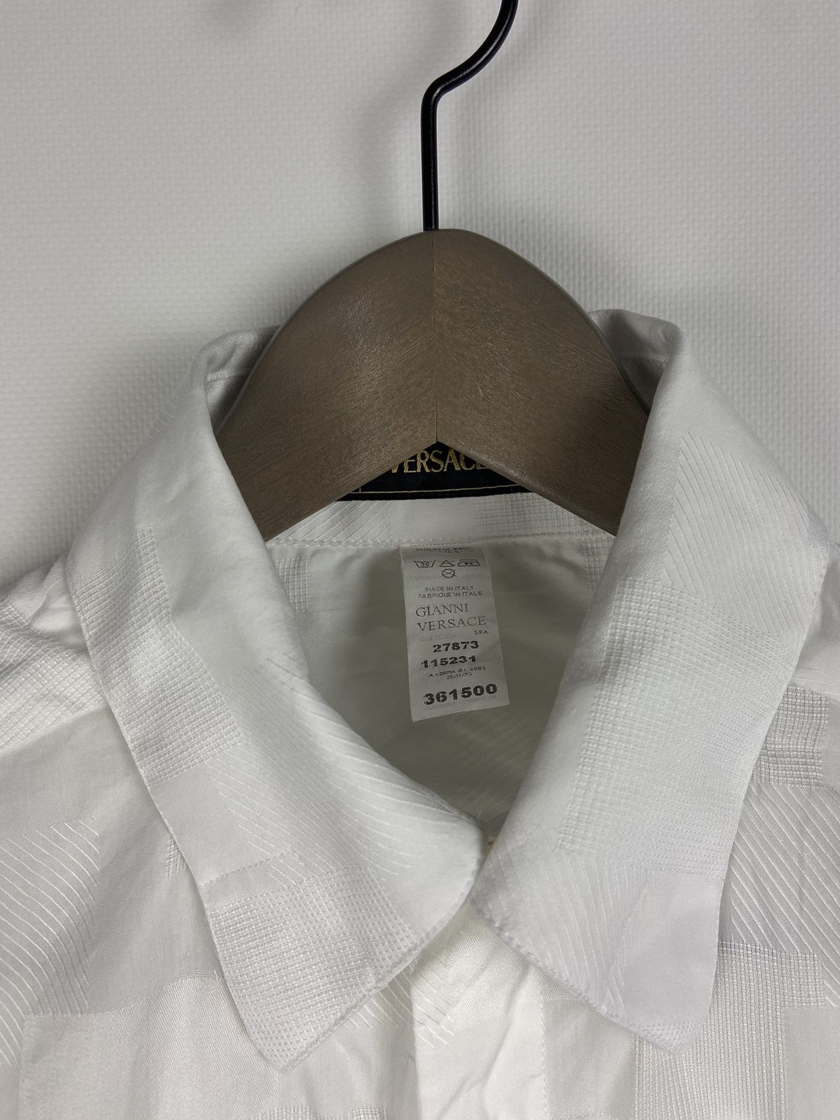 Versace Vintage Gianni Versace Luxury Geometric White Shirt Sz 48 Size US M / EU 48-50 / 2 - 4 Thumbnail