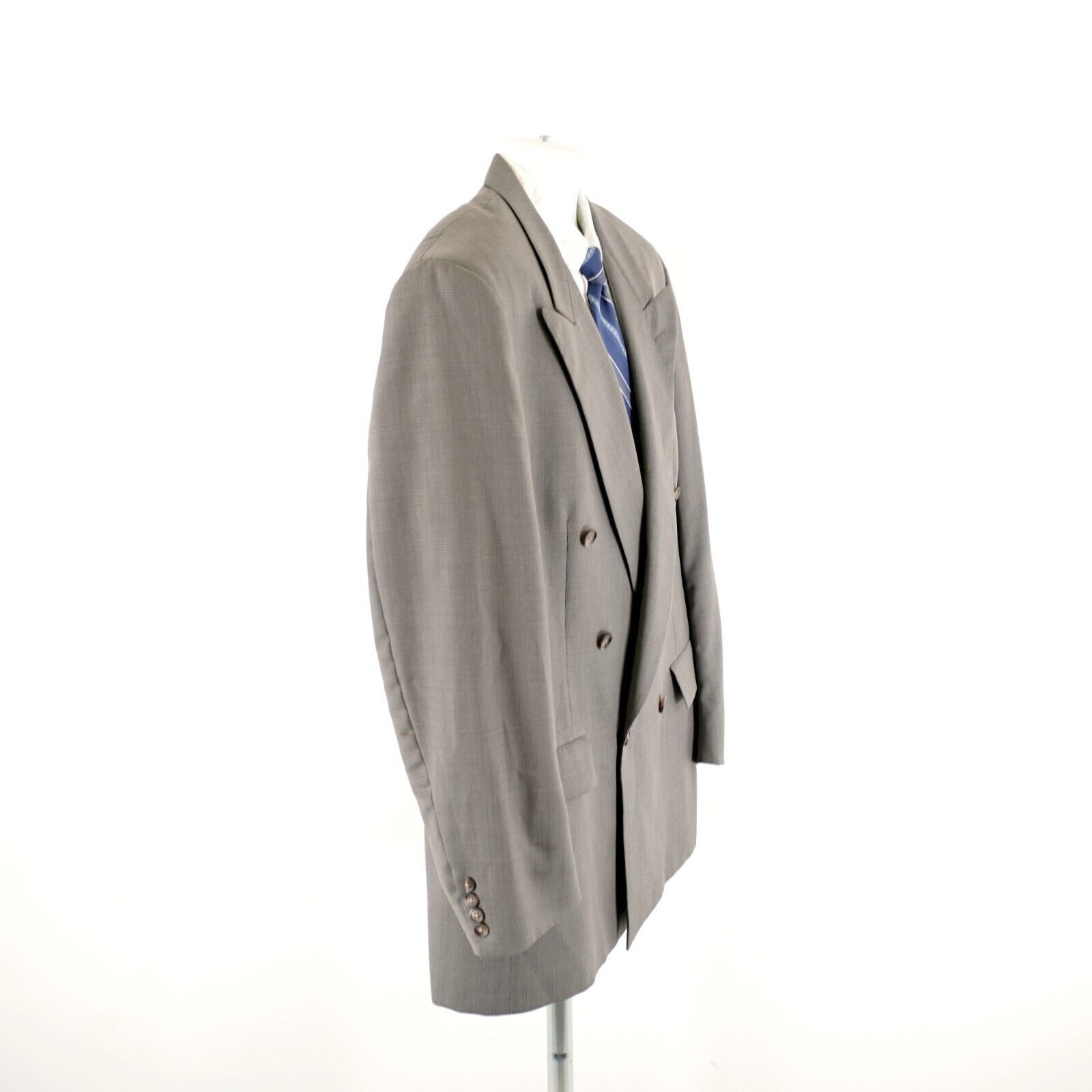 Austin Reed Austin Reed Wool Gray Plaid Double Breasted 2 Piece Suit 42L Size 42L - 12 Thumbnail