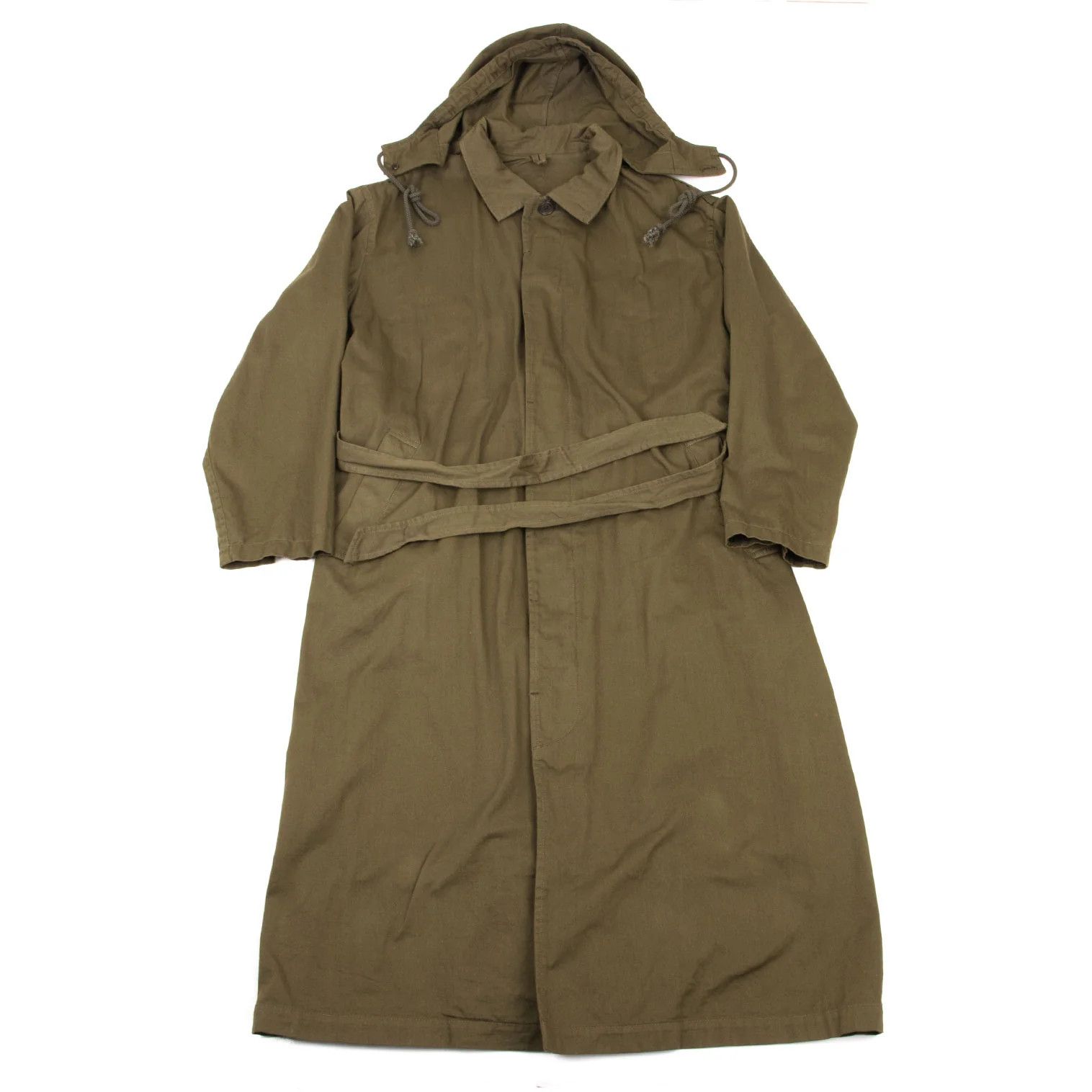 Yohji Yamamoto Hooded Coat in Khaki
