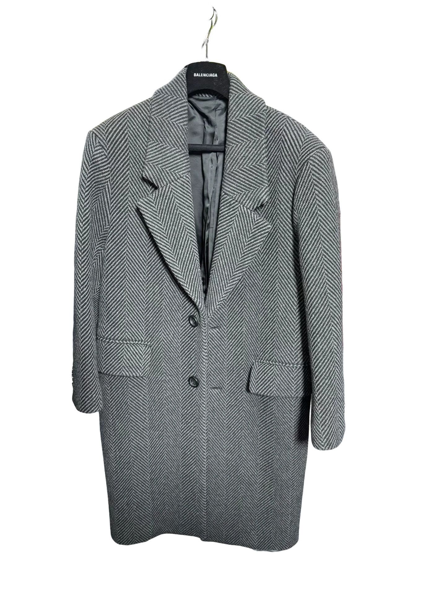 AMI Ami Paris Herringbone Wool Coat Size S Size US S / EU 44-46 / 1 - 1 Thumbnail