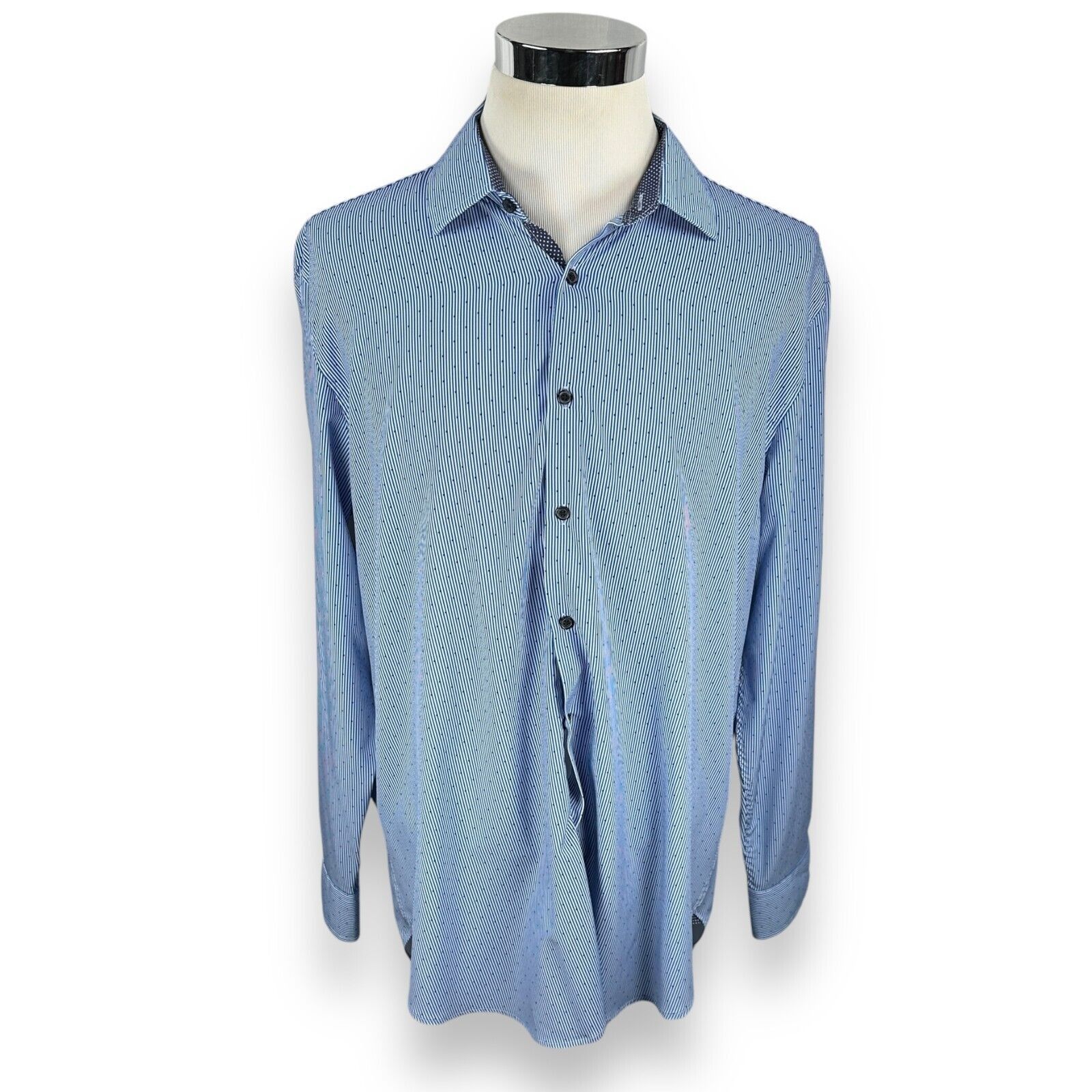 Other WRK Dress Shirt Men's 18 Blue 4 Way Stretch Slim Spread Size US XL / EU 56 / 4 - 1 Thumbnail