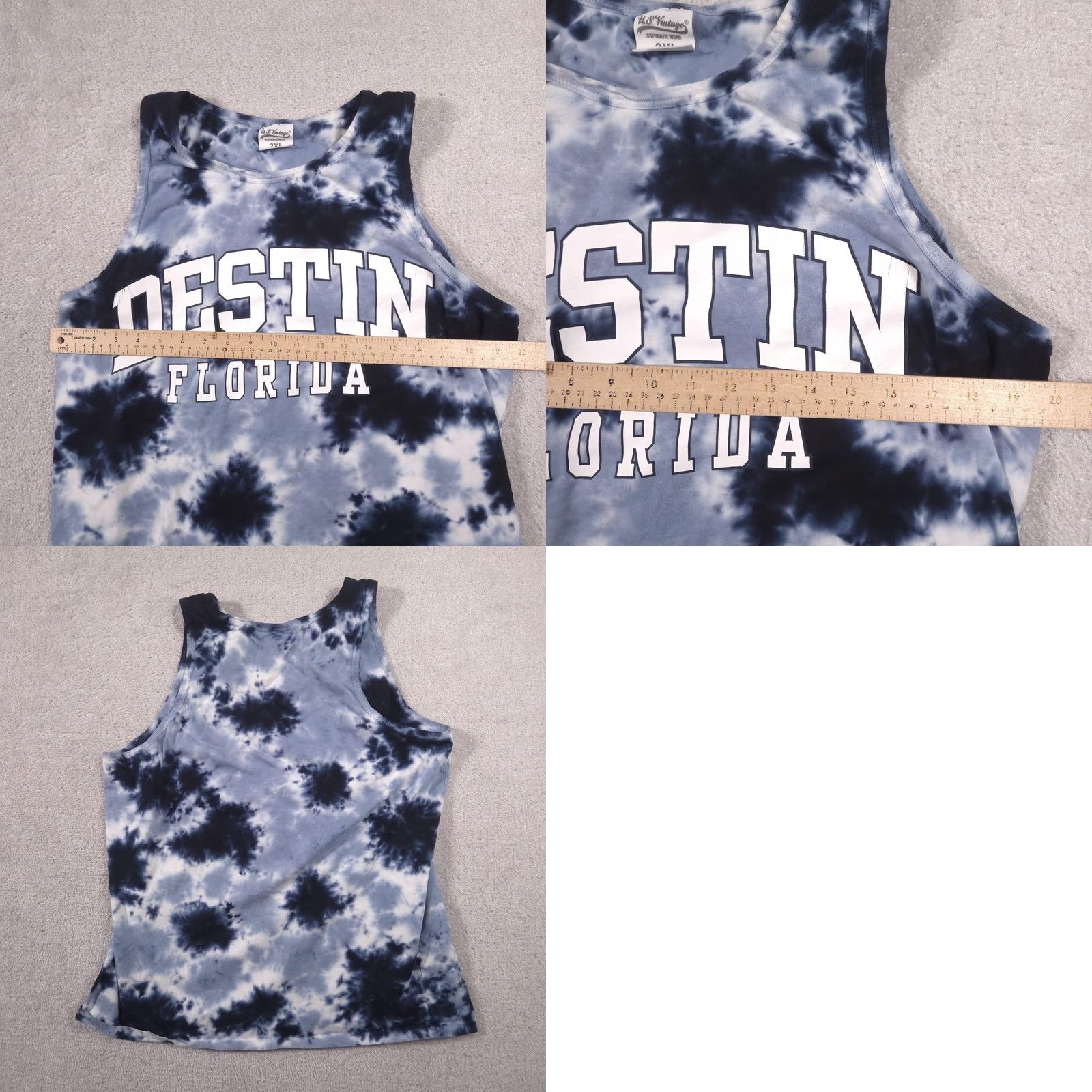 destin VINTAGE U.S. Vintage Shirt Womens 2XL Blue Destin Florida Tie Dye Sleeveless Tank Tee Shirt Size XXL / US 16-18 / IT 52-54 - 8 Thumbnail