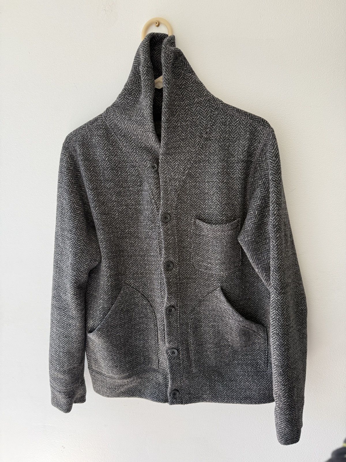 Beams Plus Beams+ Digital Houndstooth Shawl Neck Cardigan Size US M / EU 48-50 / 2 - 1 Thumbnail