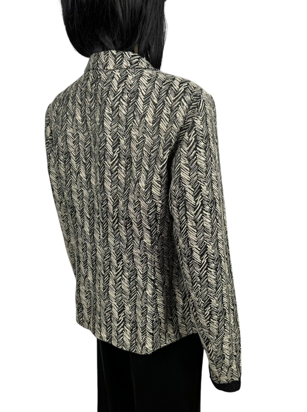 Weekend Max Mara Weekend Max Mara Herringbone Blazer Wool-Cotton Slik Trim Size XL / US 12-14 / IT 48-50 - 7 Thumbnail