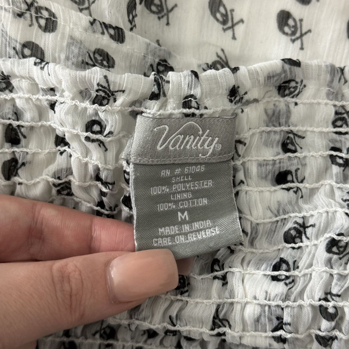 Other VANITY Vintage Y2K White Black Tulle Ruffle Skull Mini Skirt Size 30" / US 8 / IT 44 - 8 Thumbnail