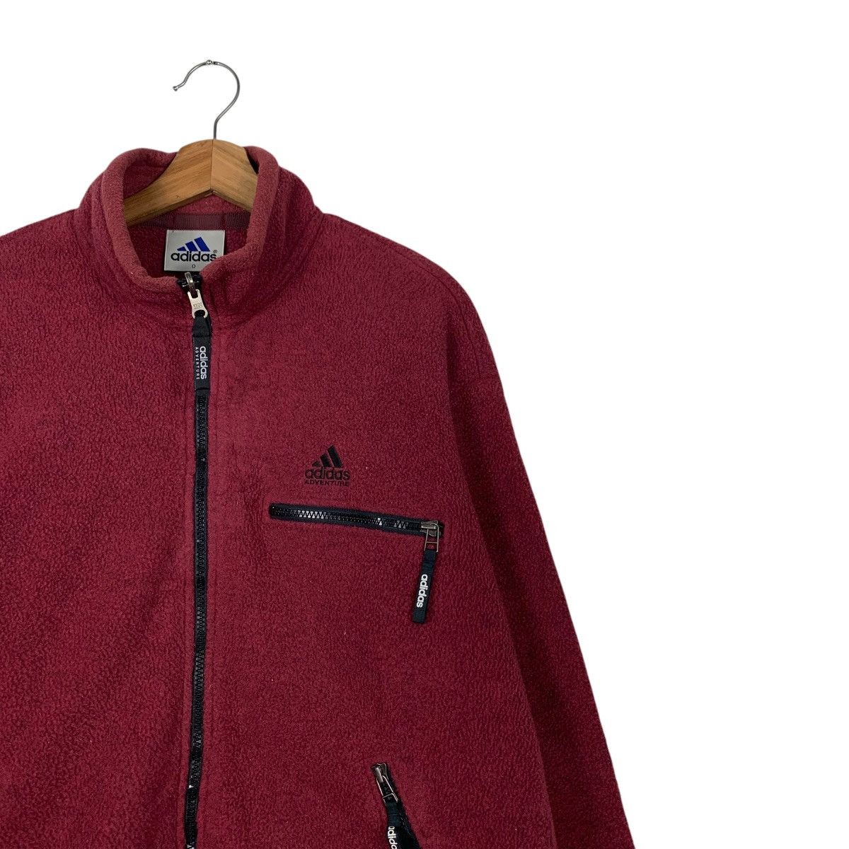 Adidas 90’s ADIDAS Embroidery Logo Maroon Fleece Jacket #2091-C91 Size US L / EU 52-54 / 3 - 5 Thumbnail