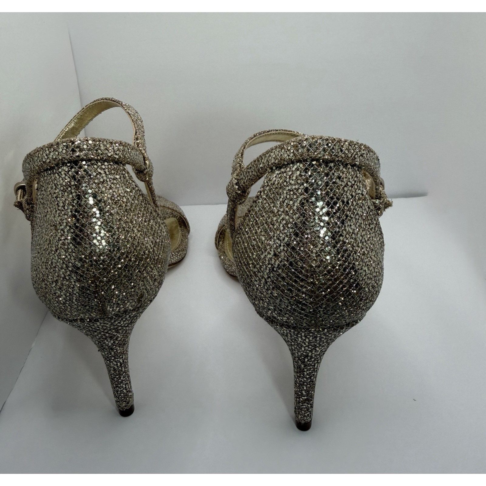 Michael Kors Michael Kors Gold Glitter Strappy Stiletto Heels Women's 6 Size US 6 / IT 36 - 7 Thumbnail