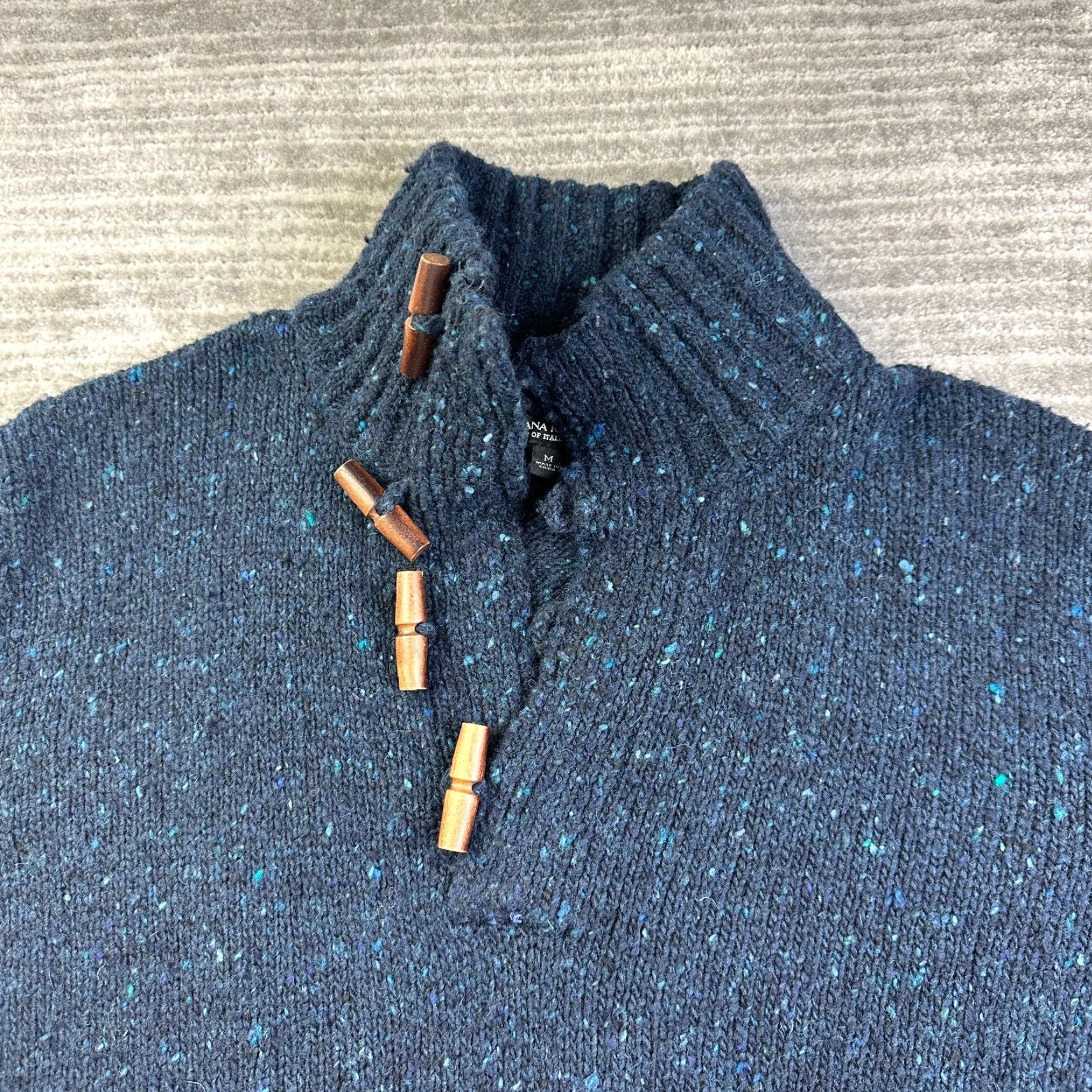 Banana Republic Banana Republic Sweater Mens Large Blue Wool Blend Mock Neck Size US L / EU 52-54 / 3 - 3 Thumbnail