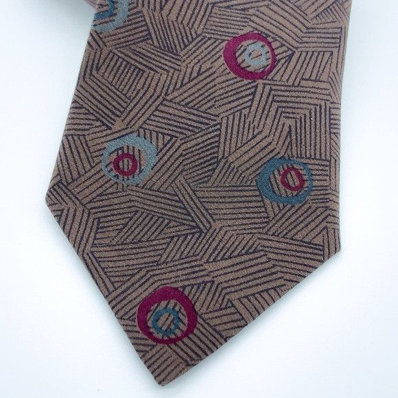 Oscar De La Renta Vintage Oscar de la Renta Geometric Patterned Tie Size ONE SIZE - 5 Thumbnail