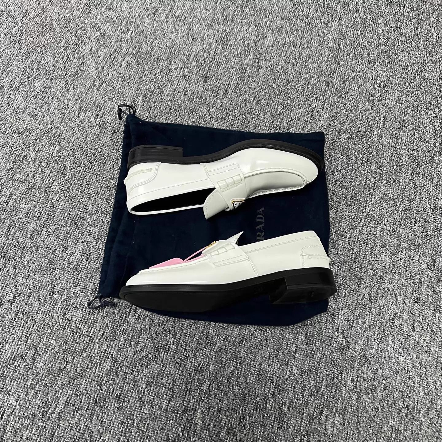 Prada Prada Triangle Logo Loafers Wht/Plat 37 98 New Size US 6.5 / IT 36.5 - 4 Thumbnail