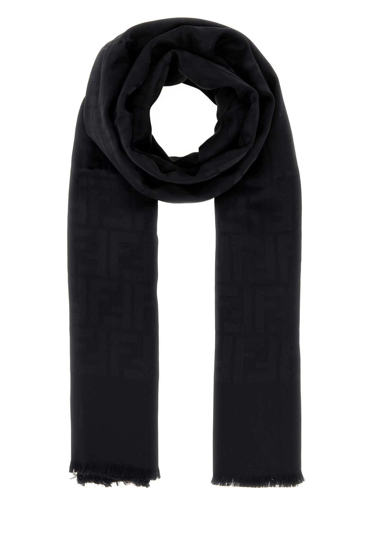 Fendi Black Silk Scarf Size ONE SIZE - 1 Thumbnail