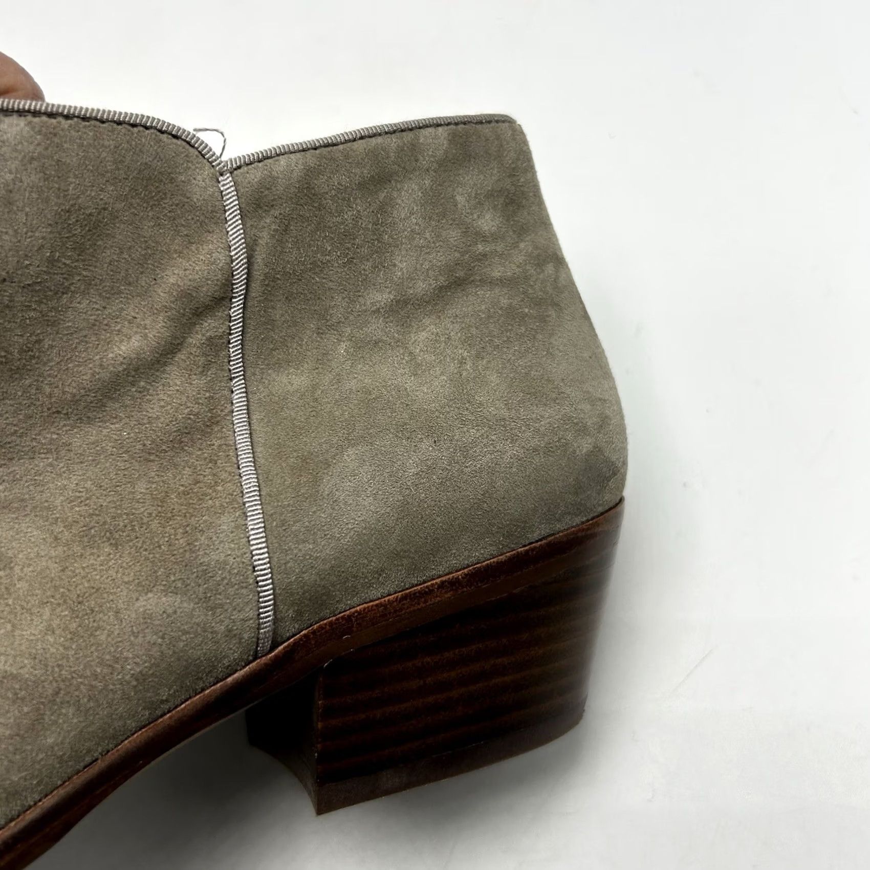 Sam Edelman Sam Edelman PIRRO Booties Womens 9.5 M Gray Suede Leather Ankle Boots Side Zip Size US 10 / IT 40 - 6 Thumbnail