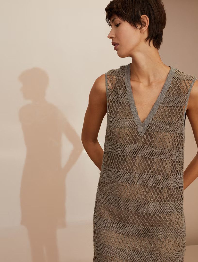 Brunello Cucinelli o1w1db10825 Dress in Dark Grey Size L / US 10 / IT 46 - 5 Thumbnail