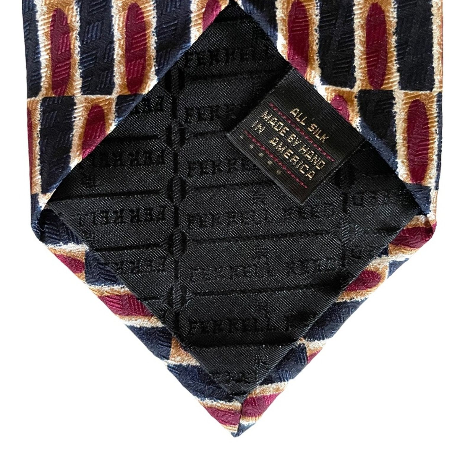 Vintage Vintage Ferrell Reed for Mills Touché Checkered Silk Tie Size ONE SIZE - 5 Thumbnail