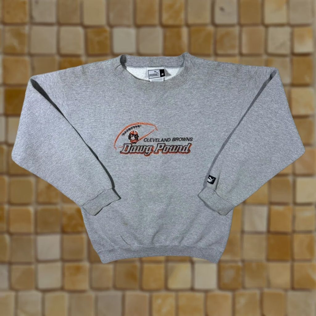 Puma Vintage Puma NFL Cleveland Browns "Dawg Pound" Embroidered Sweatshirt Medium Size US M / EU 48-50 / 2 - 1 Thumbnail